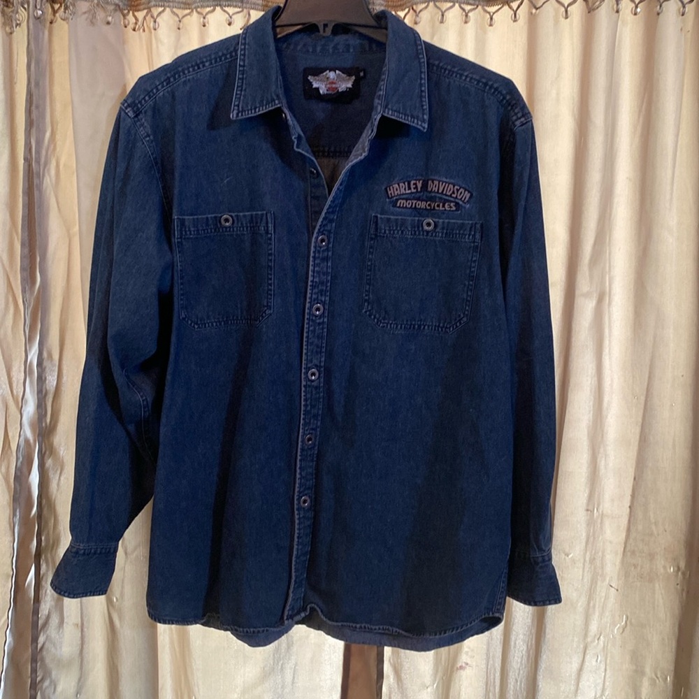 Harley-Davidson jean shirt printed/embroidered XL
